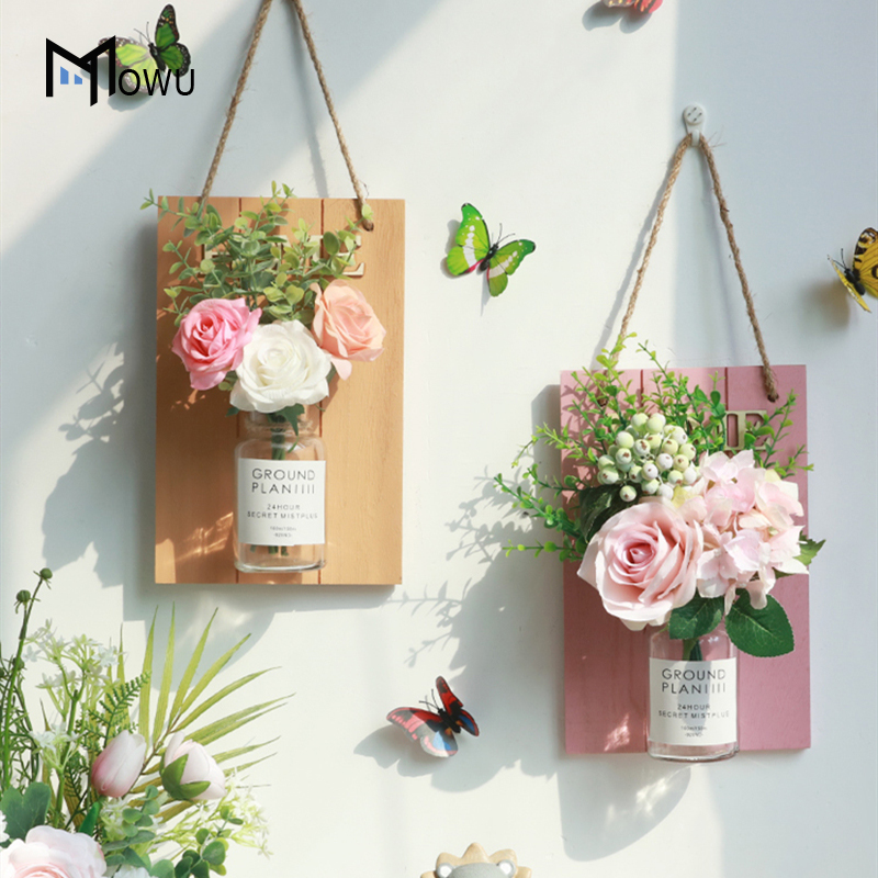 现货速发绿植挂墙墙面墙壁装饰挂件墙上花风创意花瓶挂壁花