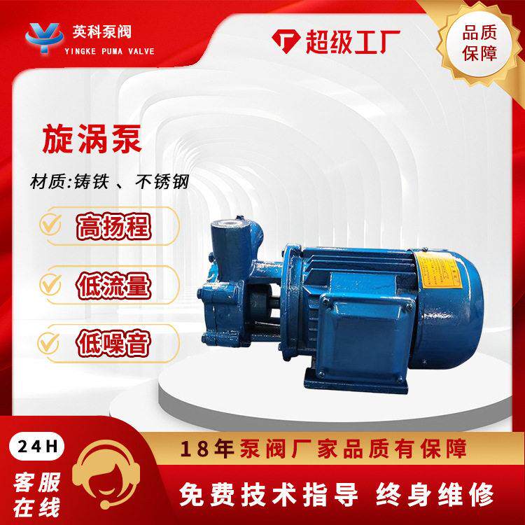 漩涡泵W型不锈钢304压3KW离心耐腐蚀防爆1w2.5-12级悬臂式旋
