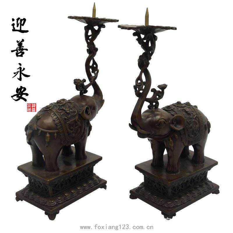 纯铜雕塑大象蜡台铜雕工艺品摆件创意家居铸铜艺术铜雕像摆件
