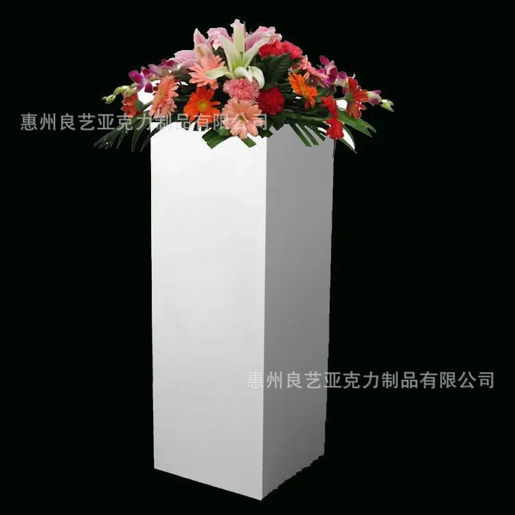 亚克力底座展示立管婚礼花架花杆底座演讲台会议台酒店花艺展示台图片