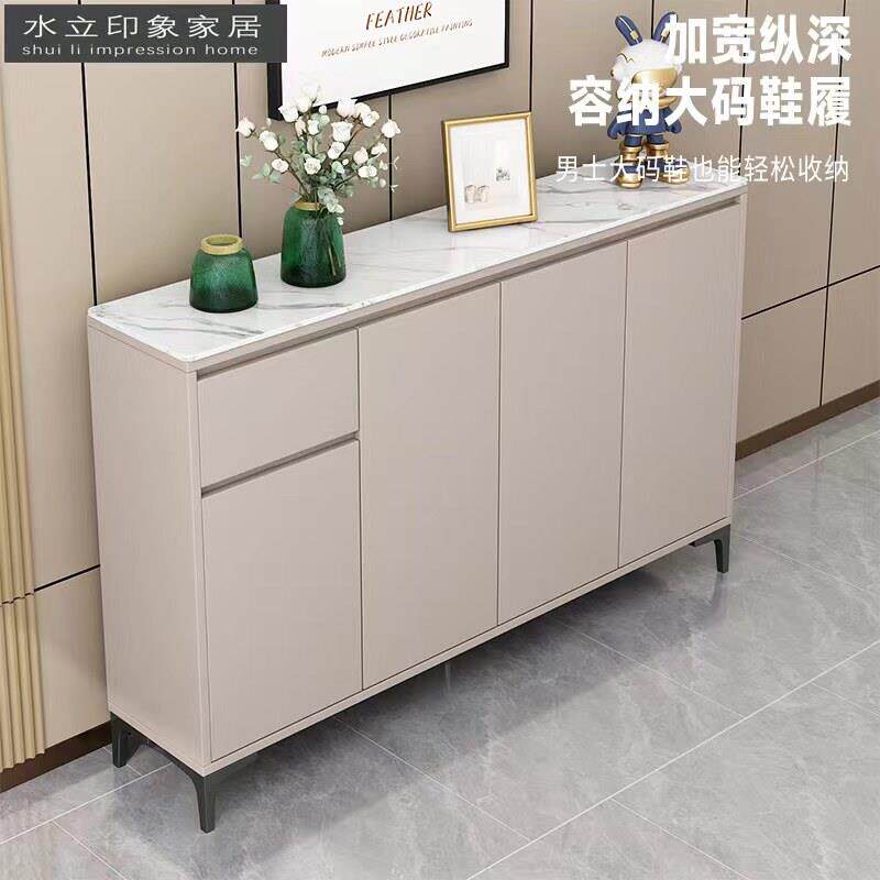 意式岩板鞋柜现代简约入户隔断超薄玄关柜家用大容量收纳柜收纳柜