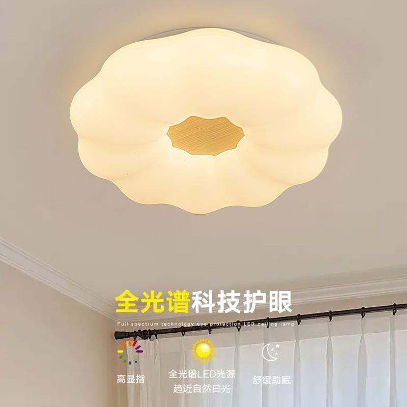 全光谱智能卧室吸顶灯2024新款主卧灯语音遥控奶油风书房灯具