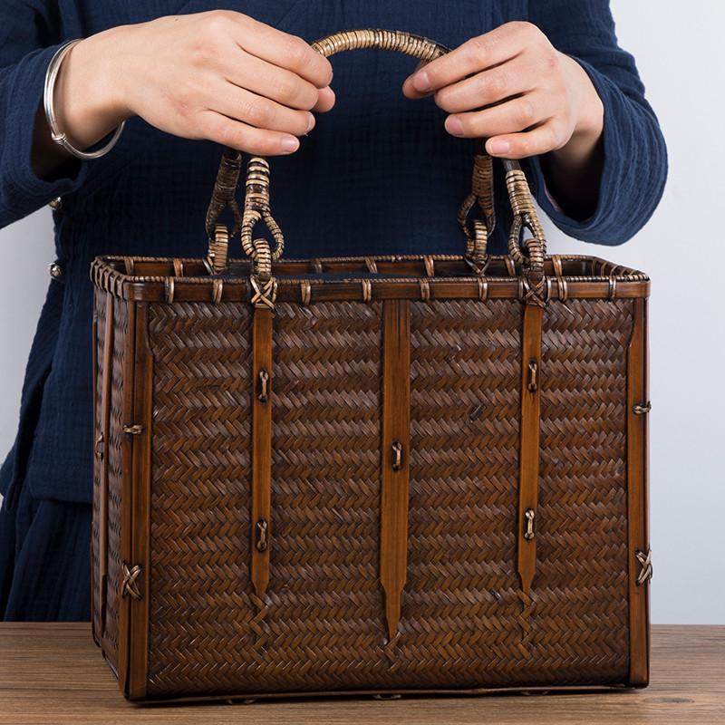 纯手工日式手提竹编包 女士竹包 茶道茶具收纳包 复古禅意手拎包,餐饮具,茶具礼盒,淘宝优惠券,粉丝福利购,淘宝优惠卷