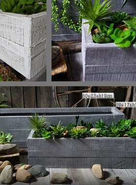 种菜盆 水泥盆造景托盘屋顶水泥色黑色10c古朴镁泥花盆绿植柜景区