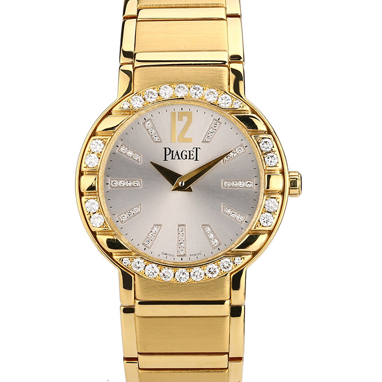 公价31万[9.8新]伯爵POLO系列黄金原钻28mm石英女表G0A26032
