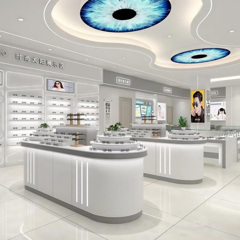 眼镜展示柜快时尚太阳眼镜墨镜展示架整店设计饰品中岛柜玻璃柜台