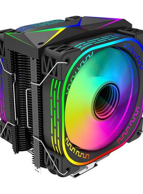 双风扇四铜管CPU散热器静音1700AMD2011台式电脑通用散热CPU风扇
