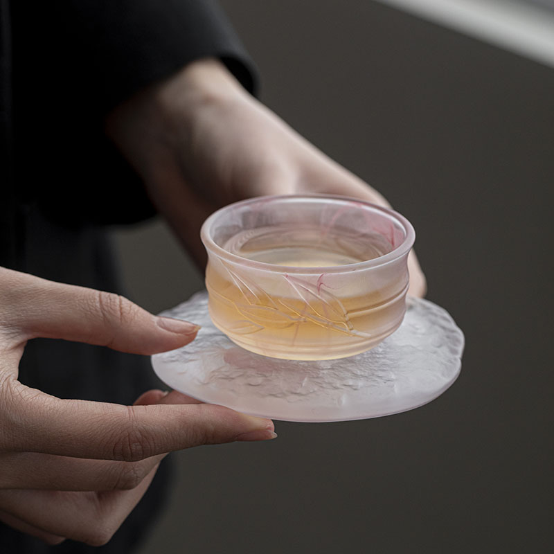 草木祠 水墨琉璃茶杯手工耐热玻璃品茗杯主人杯功夫茶具茶杯酒杯
