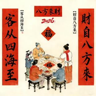 手写行楷小对联马年书法春联2026入户门单元门定制磁吸新年装饰