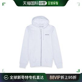 香港直邮Calvin Klein凯文克莱男士连帽卫衣白色拉链logo印花