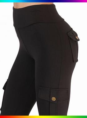 Large women's pants with multiple pockets, sports