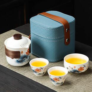 羊脂玉瓷手抓茶壶快旅行茶具防烫快客杯户外车载泡茶壶单壶可定制