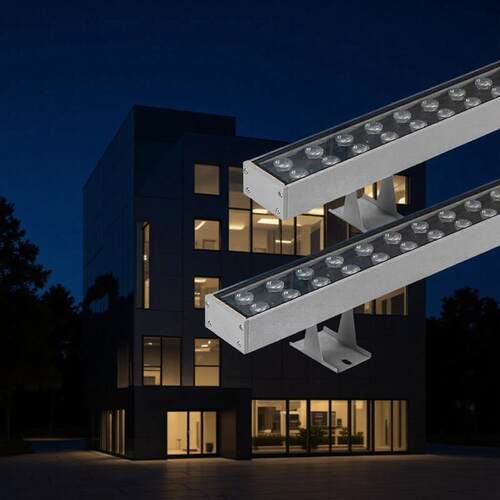 led洗墙灯双排48W72W暖白光户外防水工程线条灯外墙桥梁亮化