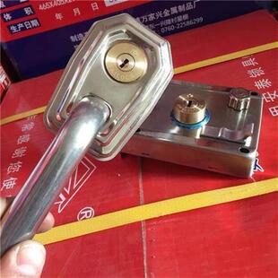 不锈钢带锁孔拉手外装门把有孔老式铁防盗门大把手