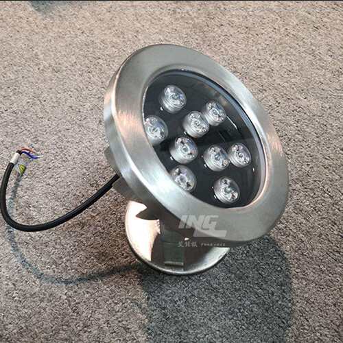 LED水底灯带散热器低压12v24伏6瓦12W水池灯七彩水下射灯喷泉灯