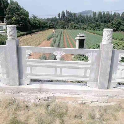 花岗岩石栏桥杆现货边石雕护栏场360景区园广林白汉玉花岗岩石栏