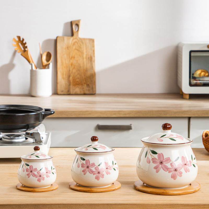 装猪油罐倒热油不开裂耐高温辣椒油罐厨房装荤油陶瓷罐瓷罐盐娜幽