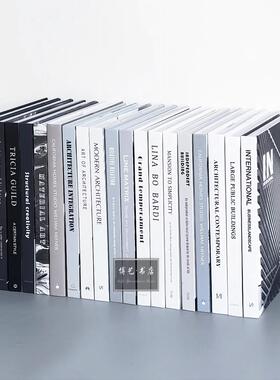 现代简约样板间装饰真书售楼假书处客厅书房层架彷真书摆件道具书