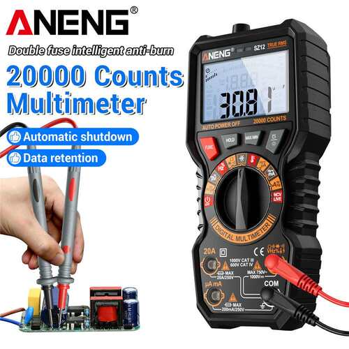 ANENG智能多量程双管防烧万用表1000V大电压20000计数大电容仪表