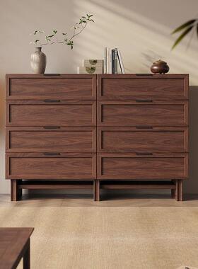 宋式美学合黑胡物桃四六斗柜全实木组柜禅收意客LBA厅纳储柜床尾