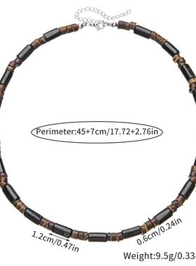 夏日沙滩椰子壳项炼男士的简单不锈钢配件