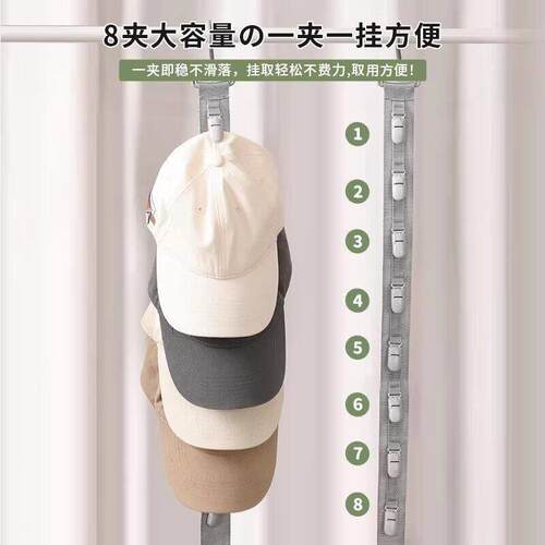 一目了然 帽子收纳展示架收纳不变形家用衣柜门后挂钩置物架A