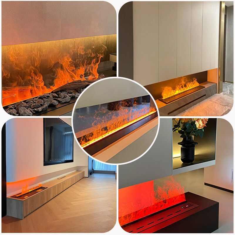 网红电视背景墙装饰柜雾化壁炉仿真火焰壁炉加湿器 3d雾化壁炉APP