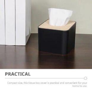 Rectangular Tissue Box Holder with Wooden Lid Large