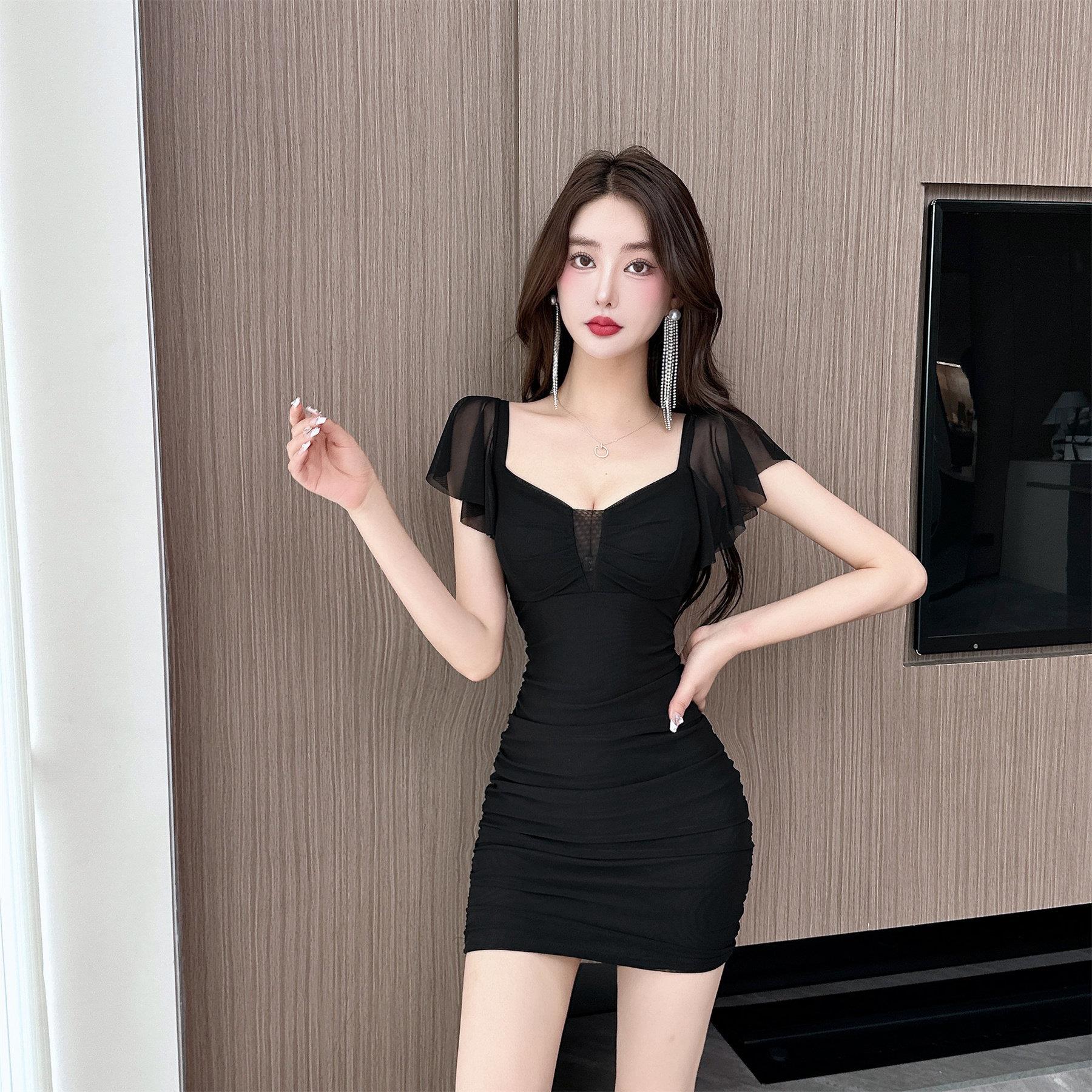 性感气质显瘦夜场女装足疗足浴技师工作服大尺码桑拿洋装按摩工衣