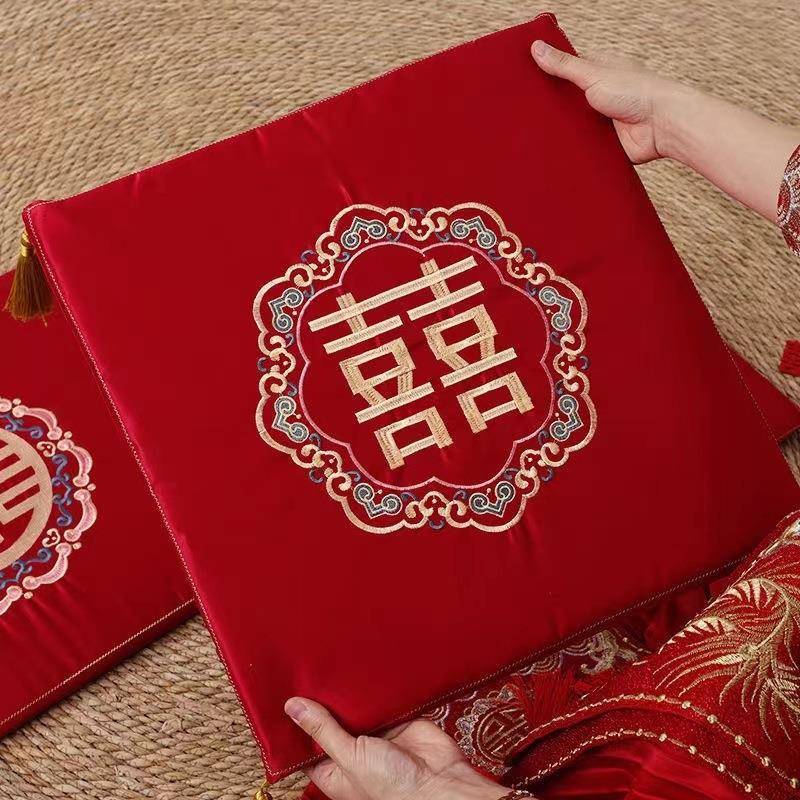 新娘用品大红色拜天地敬茶做婚庆结婚踩座垫跪垫加厚喜坐福垫垫垫