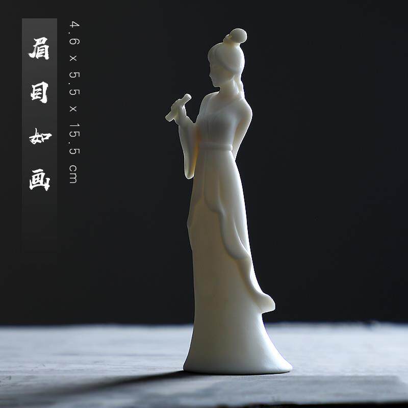 正品创意陶瓷仕人物摆件公室书办房厅桌面古典美女装饰工艺女品客