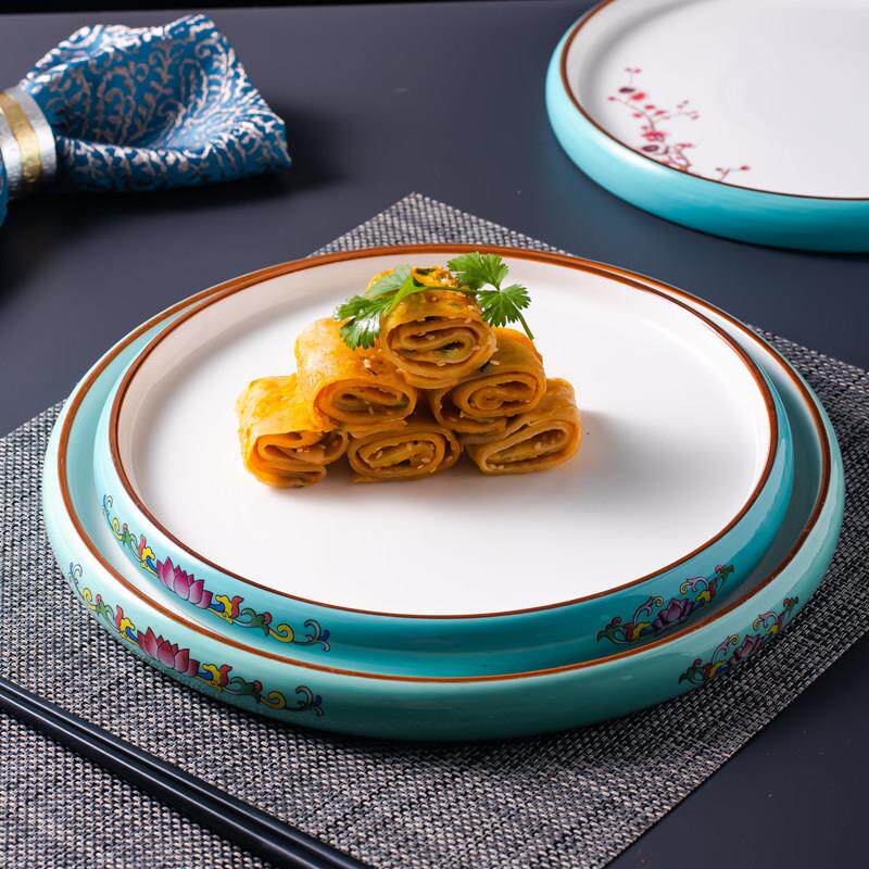 陶瓷圆形冷菜意境盘凉菜创意融合分子料理摆盘新中式餐厅会所餐具