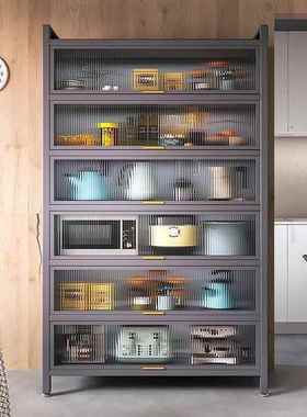 家用厨置房物架落地多层柜子碗功储物柜柜收VRI纳柜多能橱柜餐边