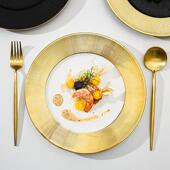 牛排盘家用餐盘菜盘意面盘轻奢白色盘子平盘陶瓷西餐盘高颜值餐具