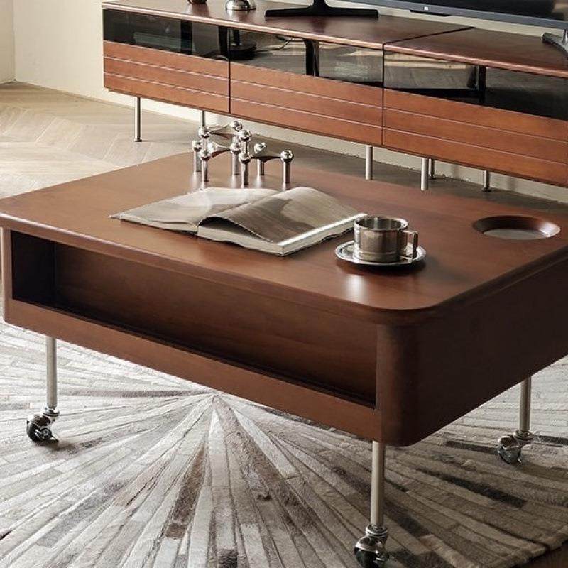 中古风升实木升降茶复古现代功能家几用移动可降收MIB纳多升降桌