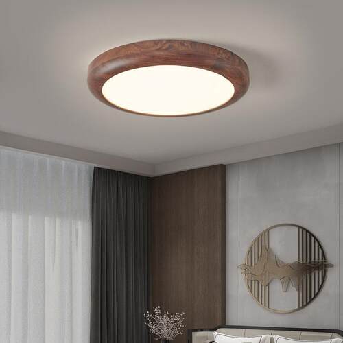 卧室吸顶眼灯黑胡桃木主卧房间护灯新民式宿设计师过道中山灯767
