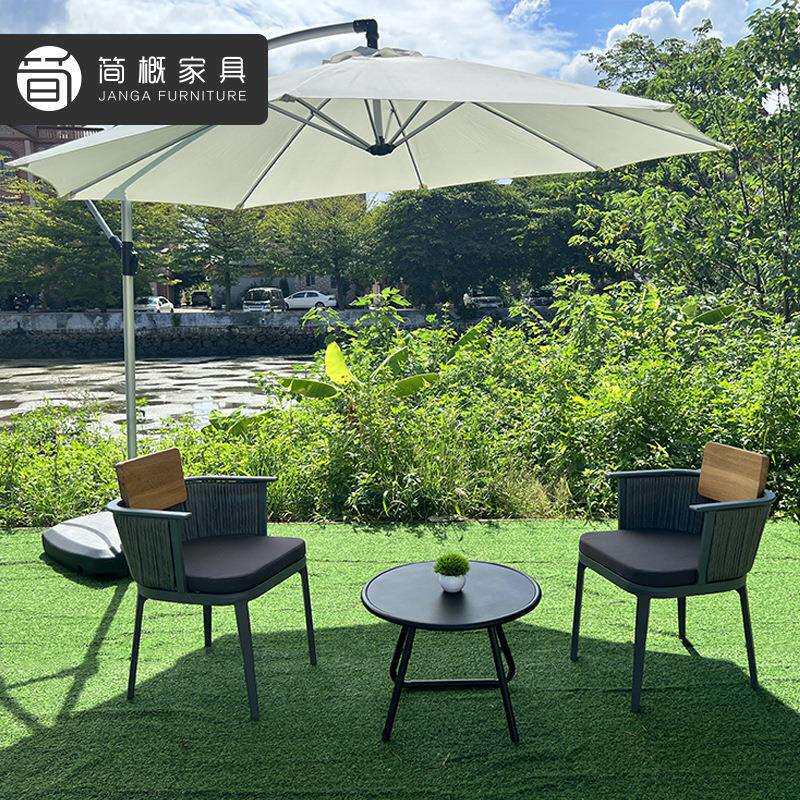 阳台藤椅茶几三件套 室外庭院花园露台家具防水防晒藤编桌椅 茶几