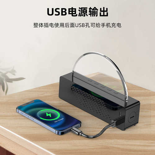 2024智能日出唤醒灯 镜面时钟闹钟起床电子钟床头叫醒氛围小夜灯