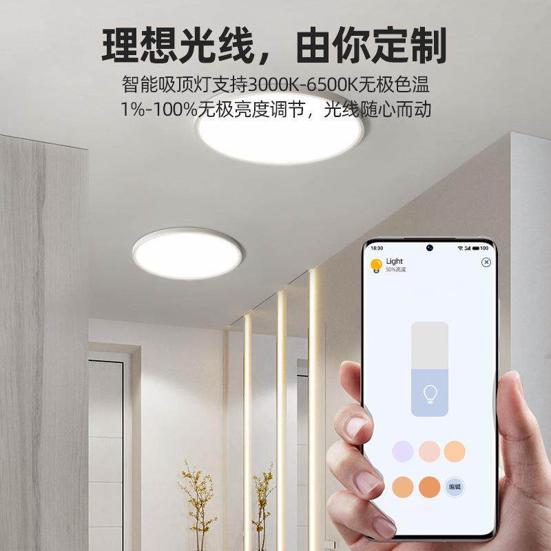 普瑞全光谱LED护眼光源吸顶灯轻薄阳台客厅卧室书房儿童学习房灯