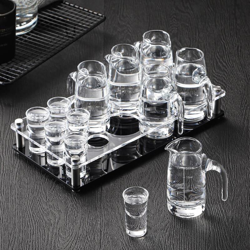 玻璃白酒杯套装家用分酒器小酒杯中式酒具醒酒器量酒器带刻度