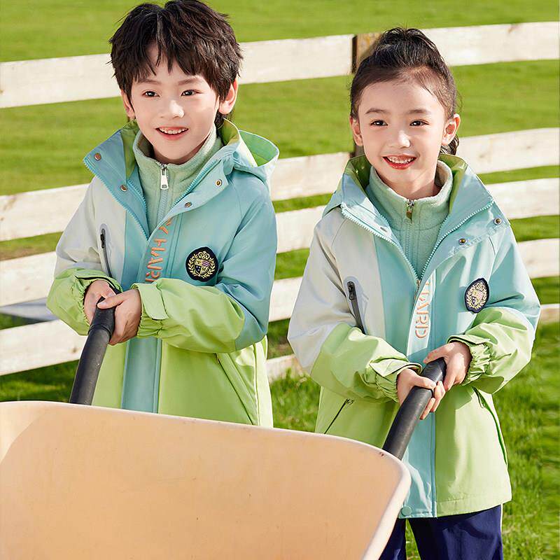 幼儿园园服小童班服三件套三合一外套小学生校服冲锋衣套装春秋装