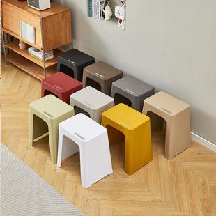 加厚塑料可叠放耐用换鞋凳简约时尚矮凳商用餐饮店等位凳家用耐用