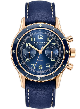 全套盒证[9.8新]宝珀空军司令18K玫瑰金自动机械男AC02-36B40-63B