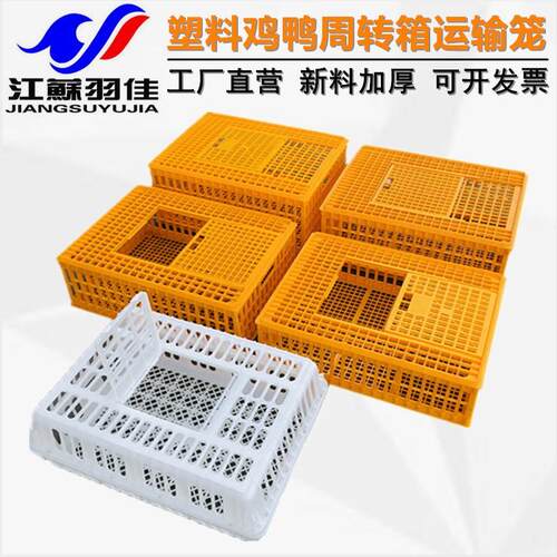 羽佳厂家塑料鸡笼 加厚大号鸡鸭鹅运输笼周转筐成鸡箱家禽周转箱