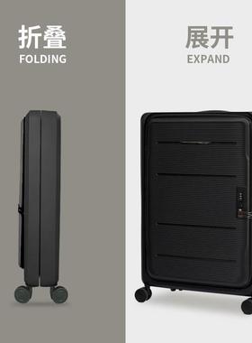 高档buble可折复叠前开口行李箱女古登机码密旅行箱收u纳多功能拉