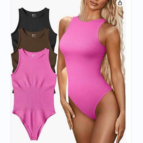 Tight fitting jumpsuit, sleeveless groove strip swimsuit,