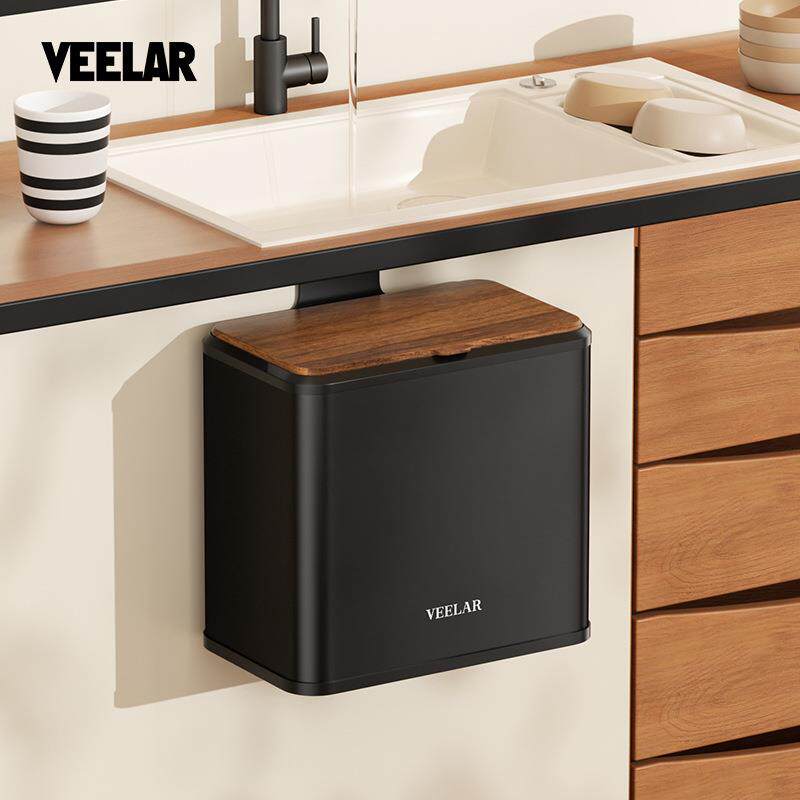 VEELAR壁挂卫生间垃圾桶厨房挂墙悬空家用厕所悬挂式极简2026新款