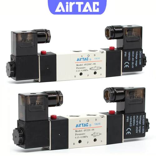 原装亚德客电磁阀4v230C一08 24v电磁阀组线圈气动电磁控制阀220v