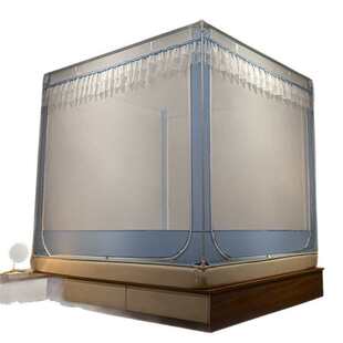 防摔蚊帐家用加密坐床带支架1米2床1米5床1米8床2米双人床a类