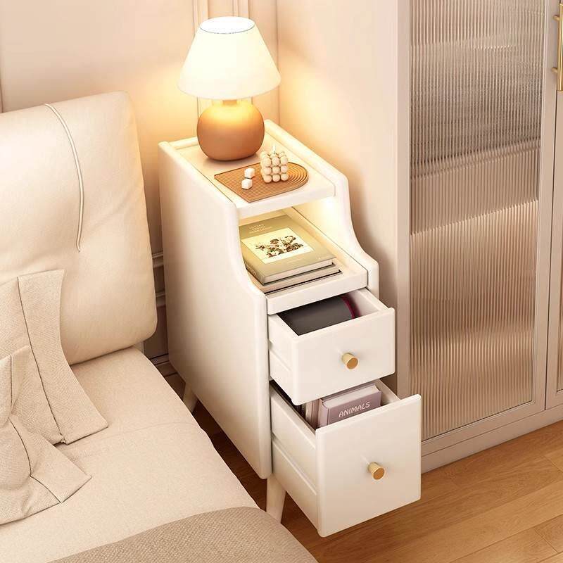 实木床头柜20厘米迷你流行家庭房间床头柜超窄30厘米窄边缝储物架